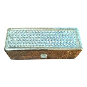 SWAROVSKI CRYSTAL LIPSTICK CASE SILVER TONE WITH FELT LINING FOR WOMEN